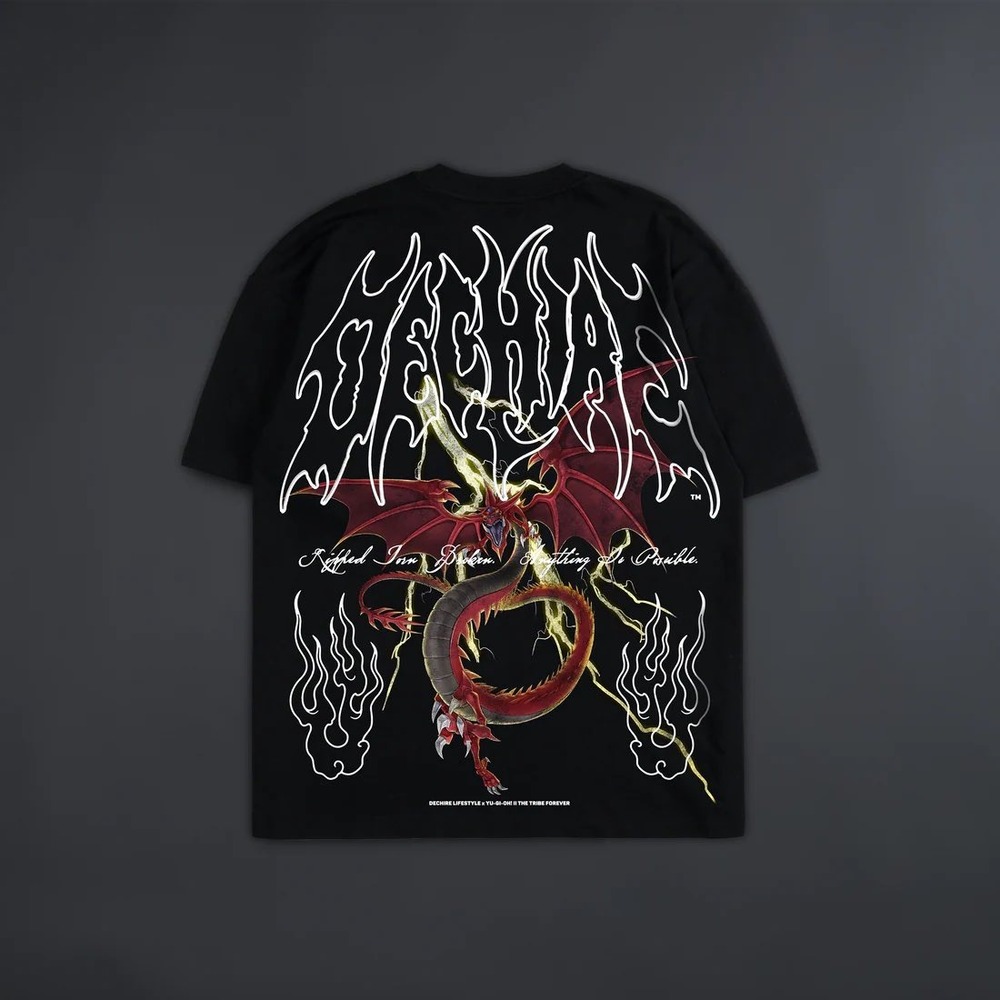 Dechire  Yu Gi OH SLIFER THE SKY DRAGON '1 OF 200' OVERSIZED TEE IN BLACK Size M - Picture 2 of 2